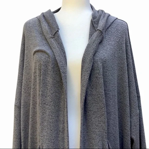 SOLD🏷NEW Young Fabulous & Broke Grey Hooded Open Front Cardigan, Small - Picture 3 of 9